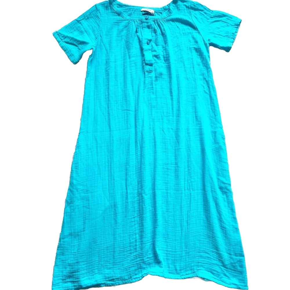 STARK X OVERSIZED BLUE COTTON MIDI DRESS SIZE XS MINIMALIST Chic Contemporary